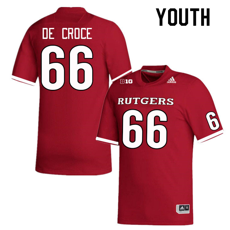 Youth #66 Joe De Croce Rutgers Scarlet Knights College Football Jerseys Stitched Sale-Scarlet